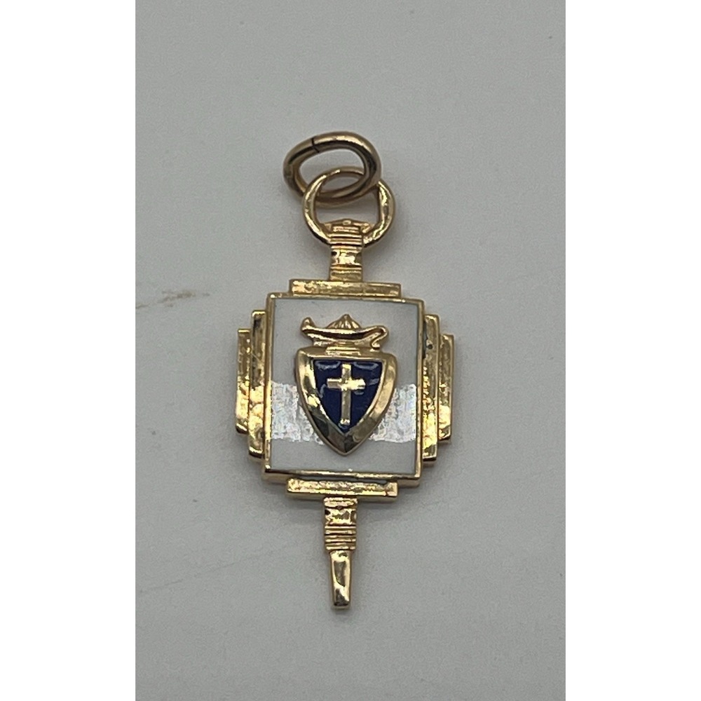Vintage Religious School Lamp of‎ Learning Lapel Pendent